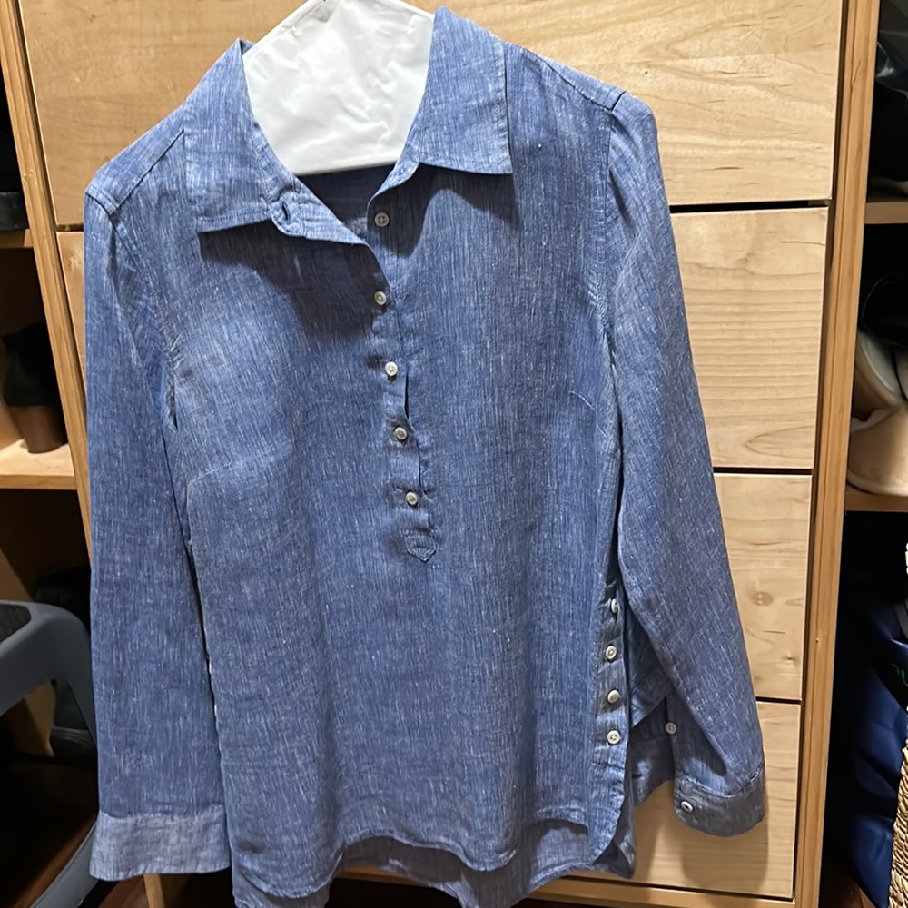 Great blue linen blouse